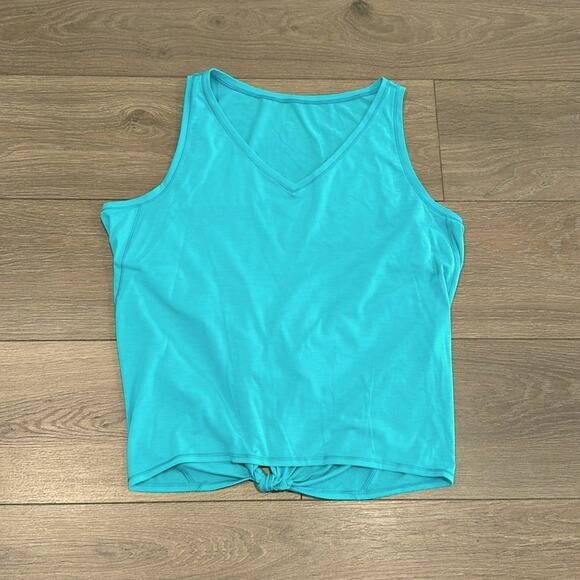 LULULEMON Mint Green‎ Watch Me Flip Active Yoga Workout Tie Gym Tank Top Size 10 - Picture 1 of 9